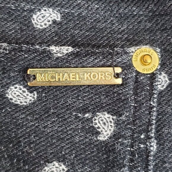 MICHAEL KORS Womens Designer Paisley Jeggings Blue White Size Medium Stretch M - Picture 6 of 12